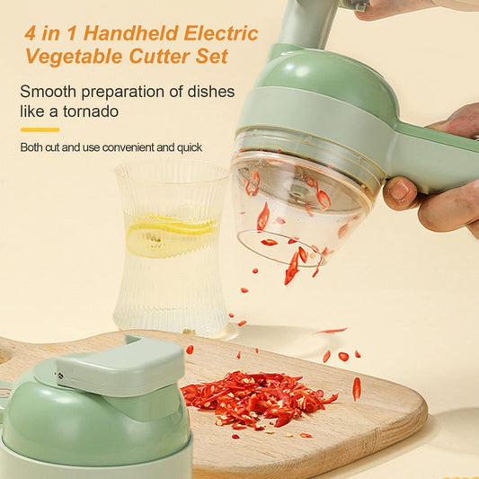 Portable Electric Vegetable Cutter 4-in-1