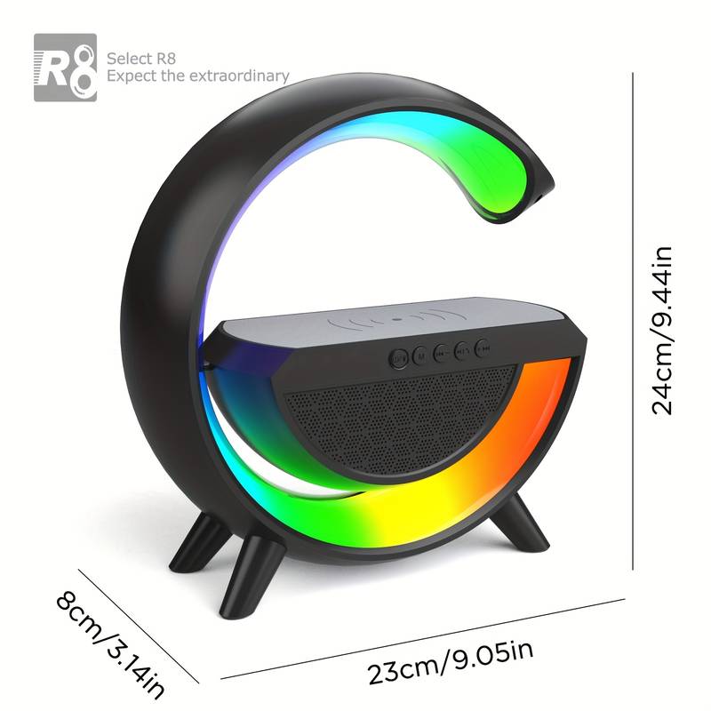 RGB backlit wireless speaker with wireless charging function