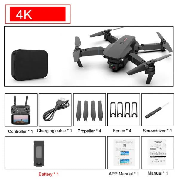 E88Pro RC Drone with Dual HD 4K Cameras